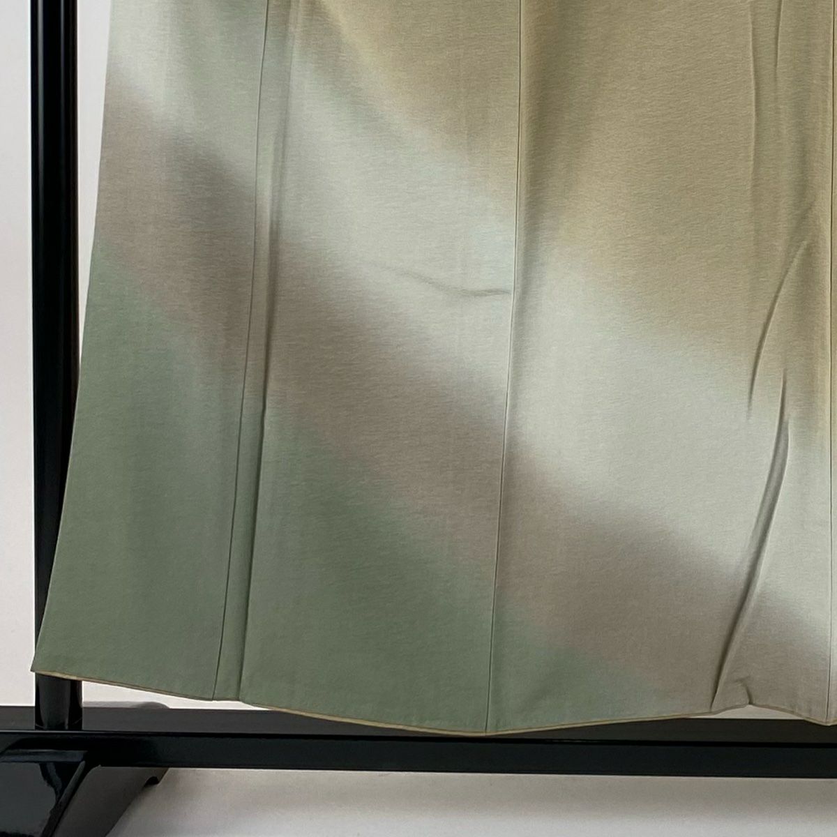 【美品】 付下 身長154cm 袖長63cm S 雙層 裾暈染圖案 淺茶 純蠶絲 優品級