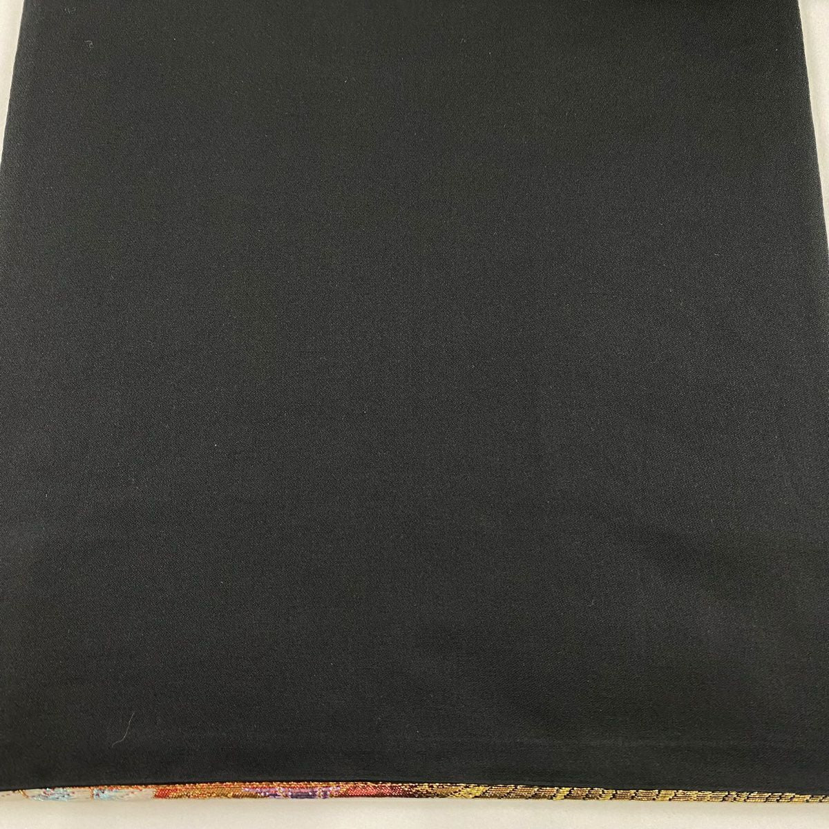 【美品】 袋帶 秀品級 草花紋紋 波 金金箔 唐織 金色 六通 純蠶絲