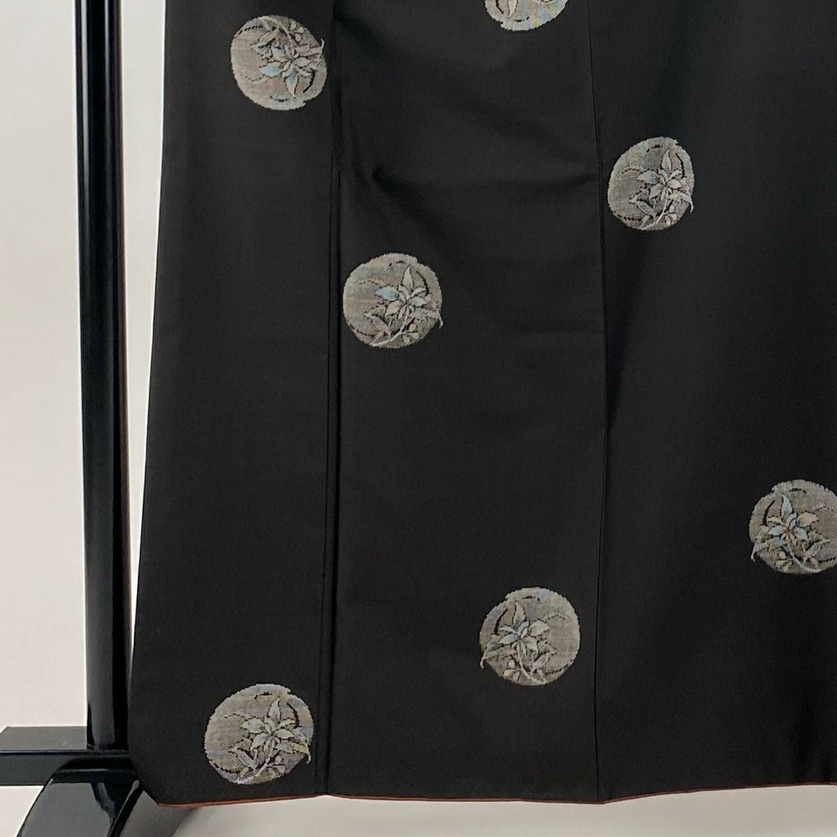 【美品】 紬織 身長161.5cm 袖長63.5cm S 雙層 花丸紋 焦茶 純蠶絲 名品級