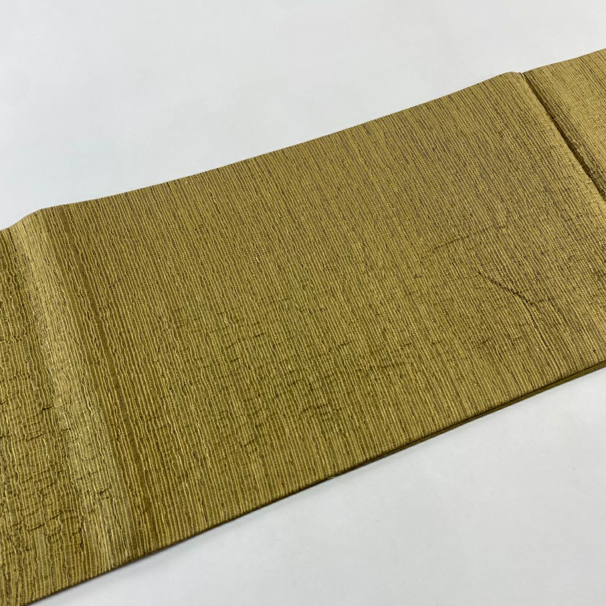 【美品】 袋帶 秀品級 鳥 草花紋紋 金金箔 鶯 深藍 六通 純蠶絲