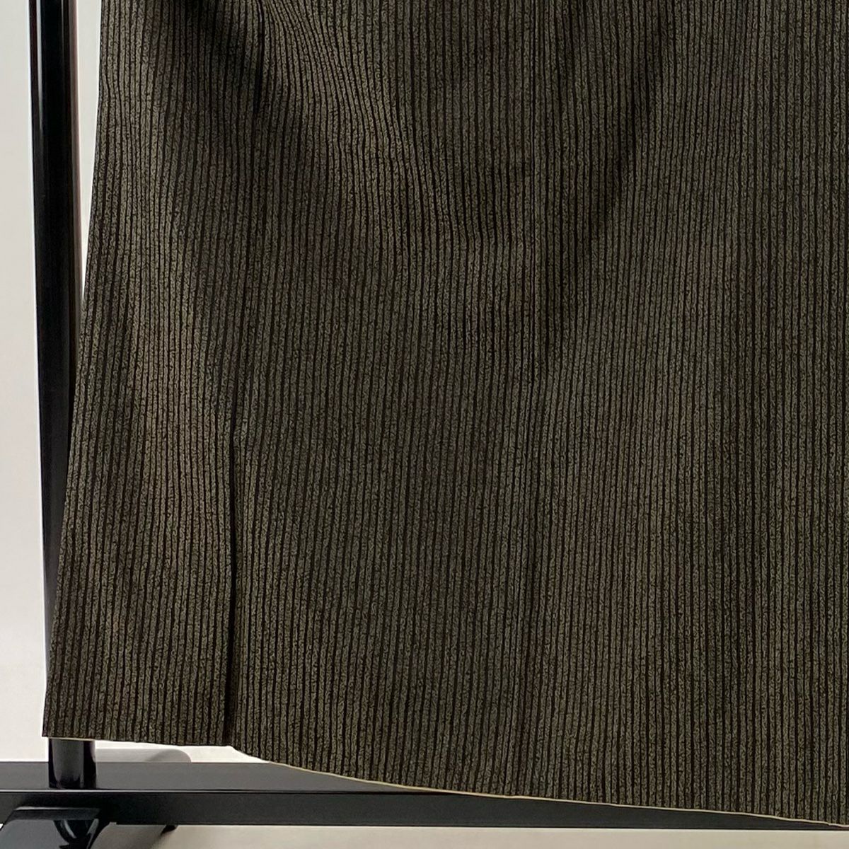 【美品】 紬織 身長158.5cm 袖長63cm S 雙層 條紋 黑 純蠶絲 優品級