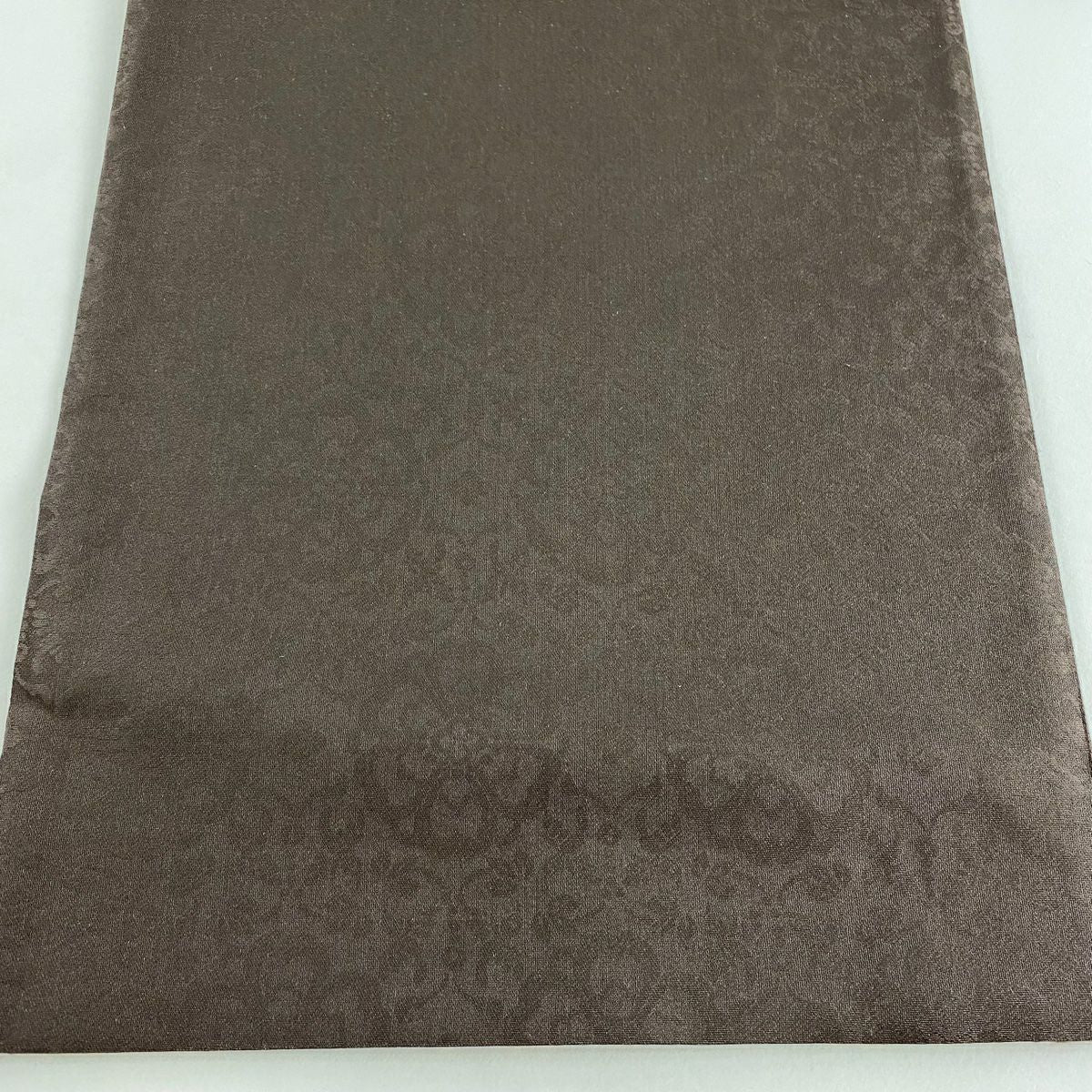 【美品】 袋帶 名品級 華紋 唐織 茶綠 全通 純蠶絲