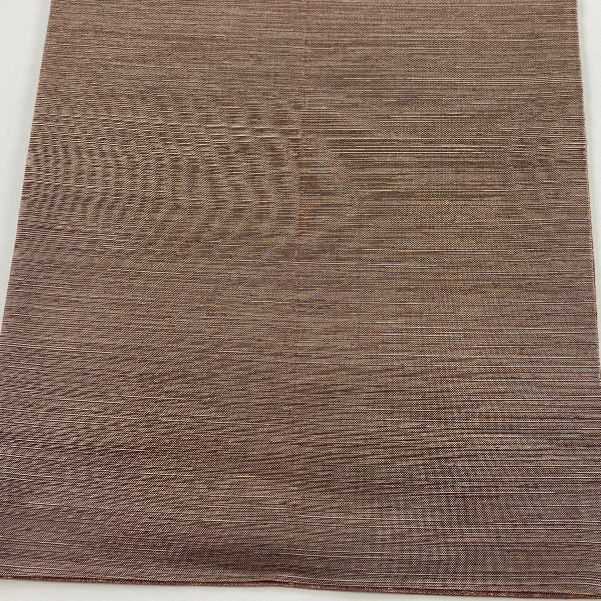 【美品】 袋帶 名品級 附落款 辻花染 格子 金金箔 紅茶 大鼓圖案 純蠶絲