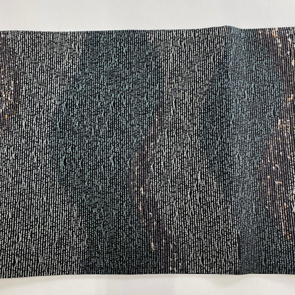 【美品】 袋帶 名品級 幾何學 墨色 六通 純蠶絲