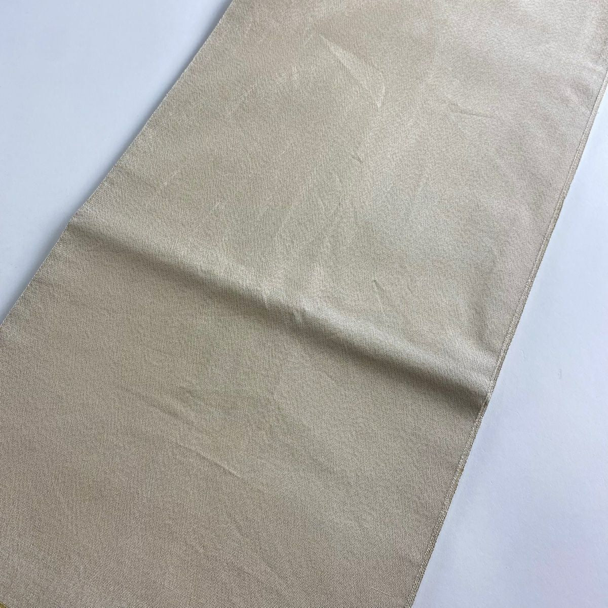 【美品】 袋帶 秀品級 幾何圖案 金金箔 金銀線 奶油色 大鼓圖案 純蠶絲