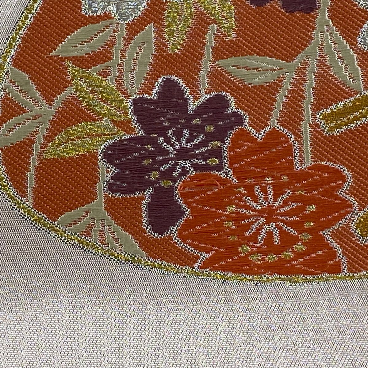 【美品】 袋帶 秀品級 加納幸 落款あり 貝合わせ 櫻花 金銀彩 金金箔 淺粉色 六通 純蠶絲