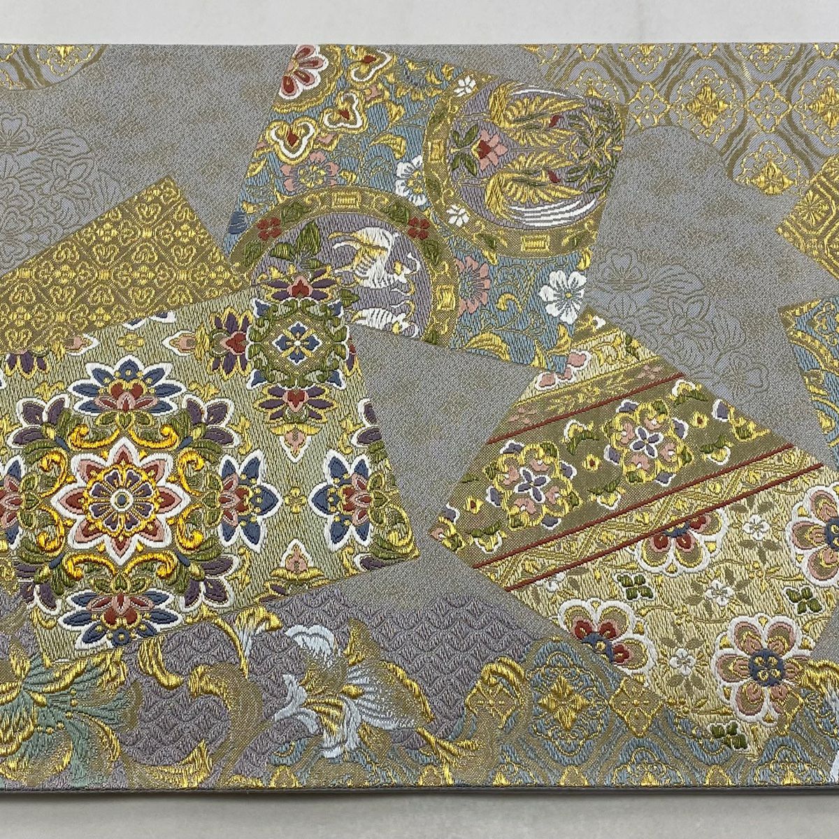 【美品】 袋帶 秀品級 證書齊全 色紙 華紋 金絲 金金箔 銀 六通 純蠶絲