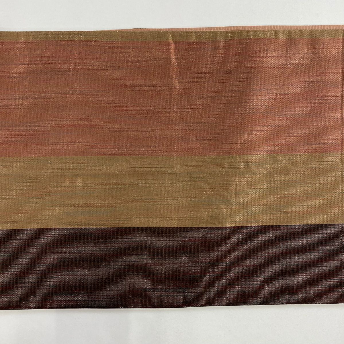 【美品】 袋帶 秀品級 草花紋 金糸 金金箔 茜 深藍 六通 純蠶絲