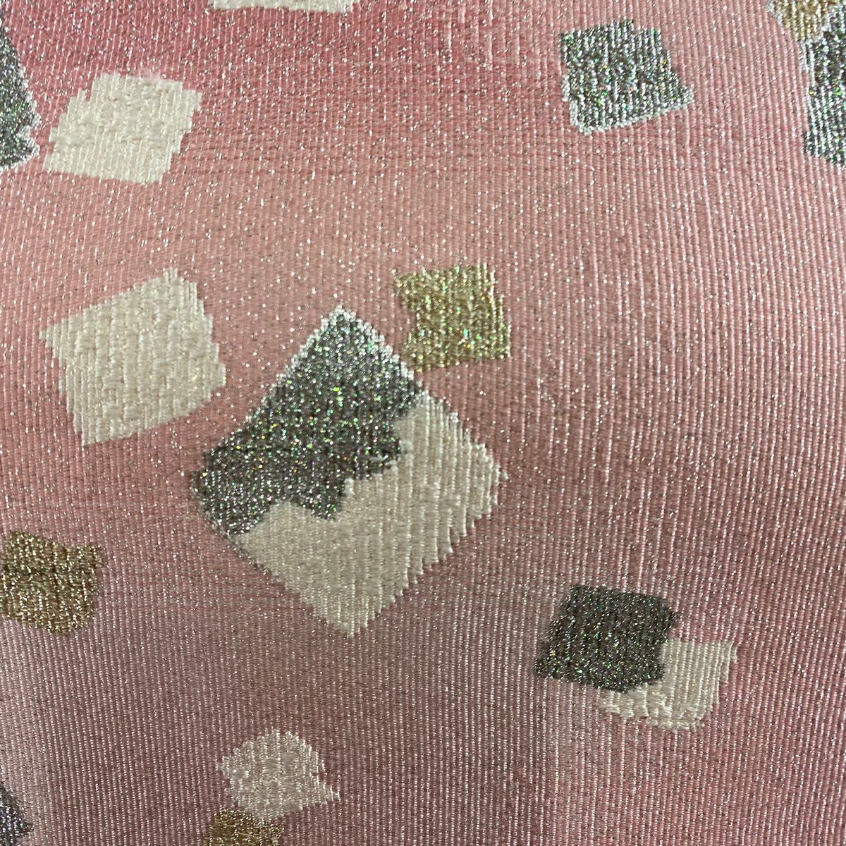 【美品】 名古屋帶 秀品級 金金箔散佈 金金箔 奶油色 純蠶絲