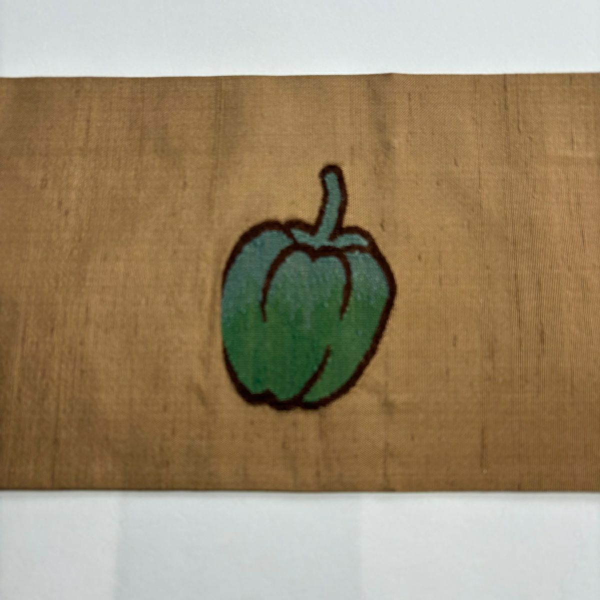 【美品】 名古屋帶 秀品級 紬織織 生物 山吹茶 純蠶絲