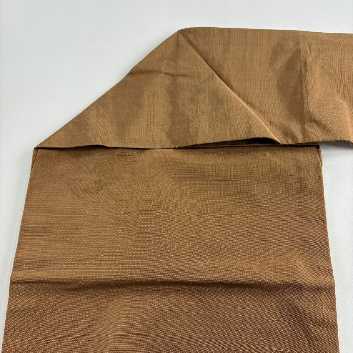 【美品】 名古屋帶 秀品級 紬織織 生物 山吹茶 純蠶絲