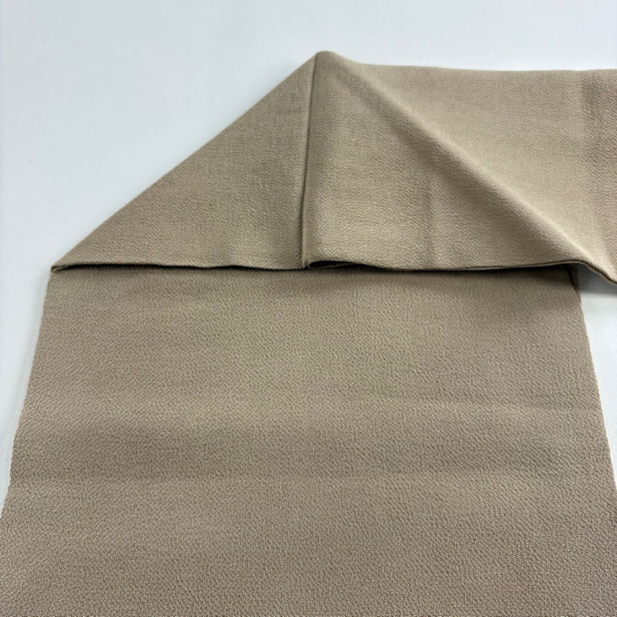 【美品】名古屋帶 秀品級 建築 竹子葉 絞織 薄茶 純蠶絲