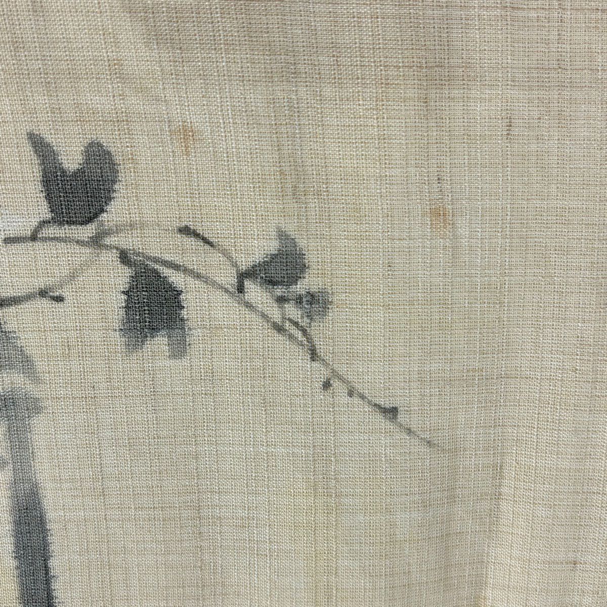 名古屋帶 優品級 草花紋 米色 純蠶絲