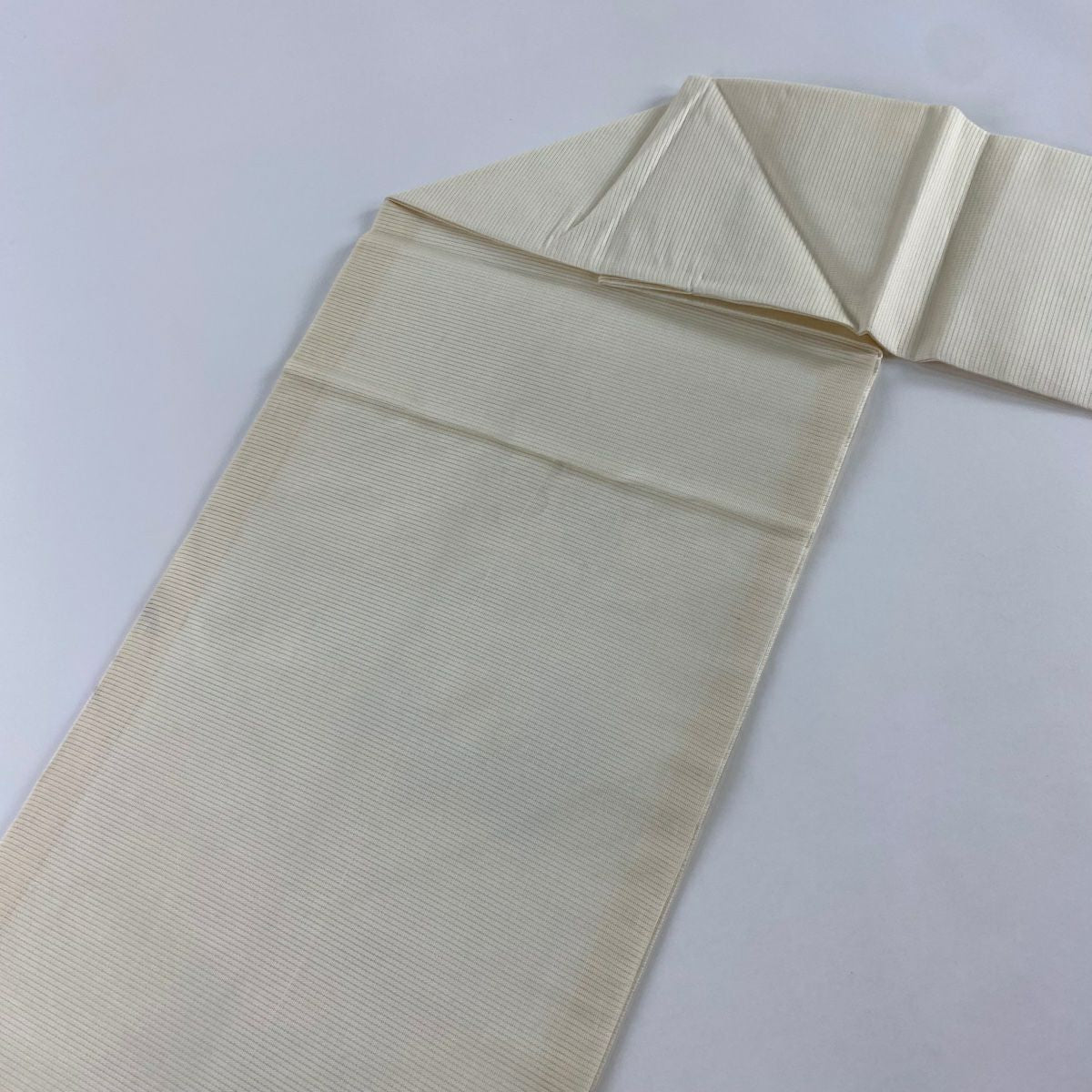 名古屋帶 秀品級 落款 夏帶 絽 草花紋刺繡 金銀彩 奶油色 純蠶絲