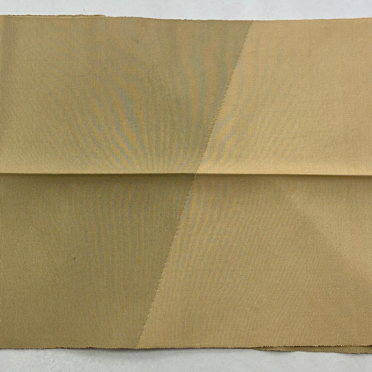 名古屋帶 名品級 附落款 能州紬織織地 八寸名古屋帶 松樹葉仕立 幾何學圖案 花 金線 銀線 米色 純蠶絲