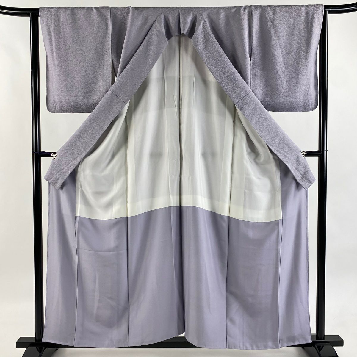 【美品】 付下 身長157cm 袖長63cm S 雙層 霞 漸層 淺紫 純蠶絲 優品級