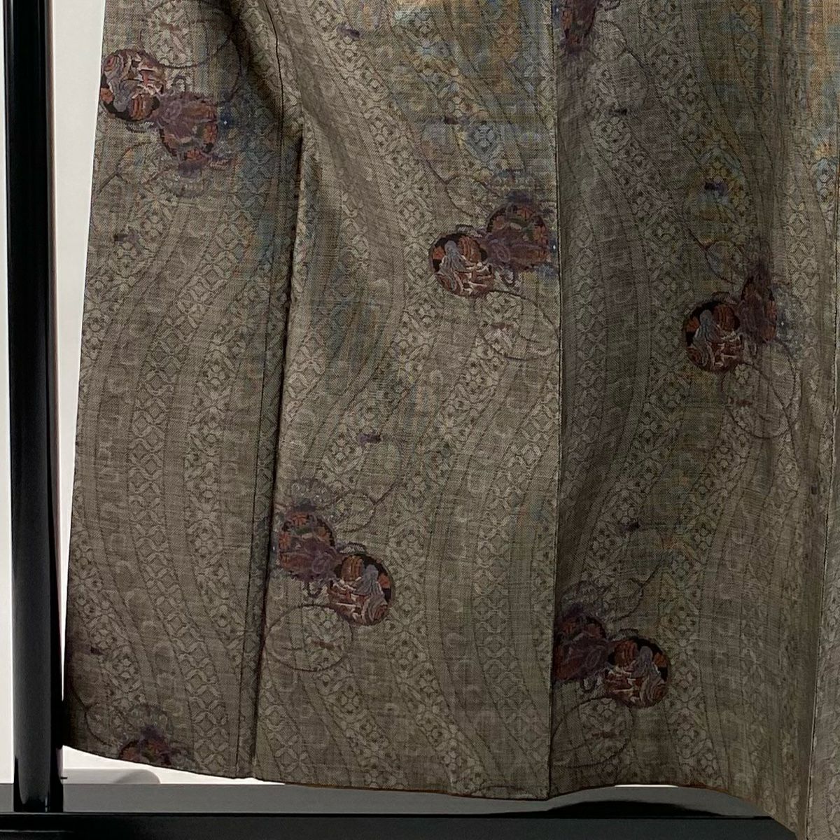 【美品】 紬織 身長157.5cm 袖長63cm S 雙層 鼓 姫 焦茶 純蠶絲 秀品級