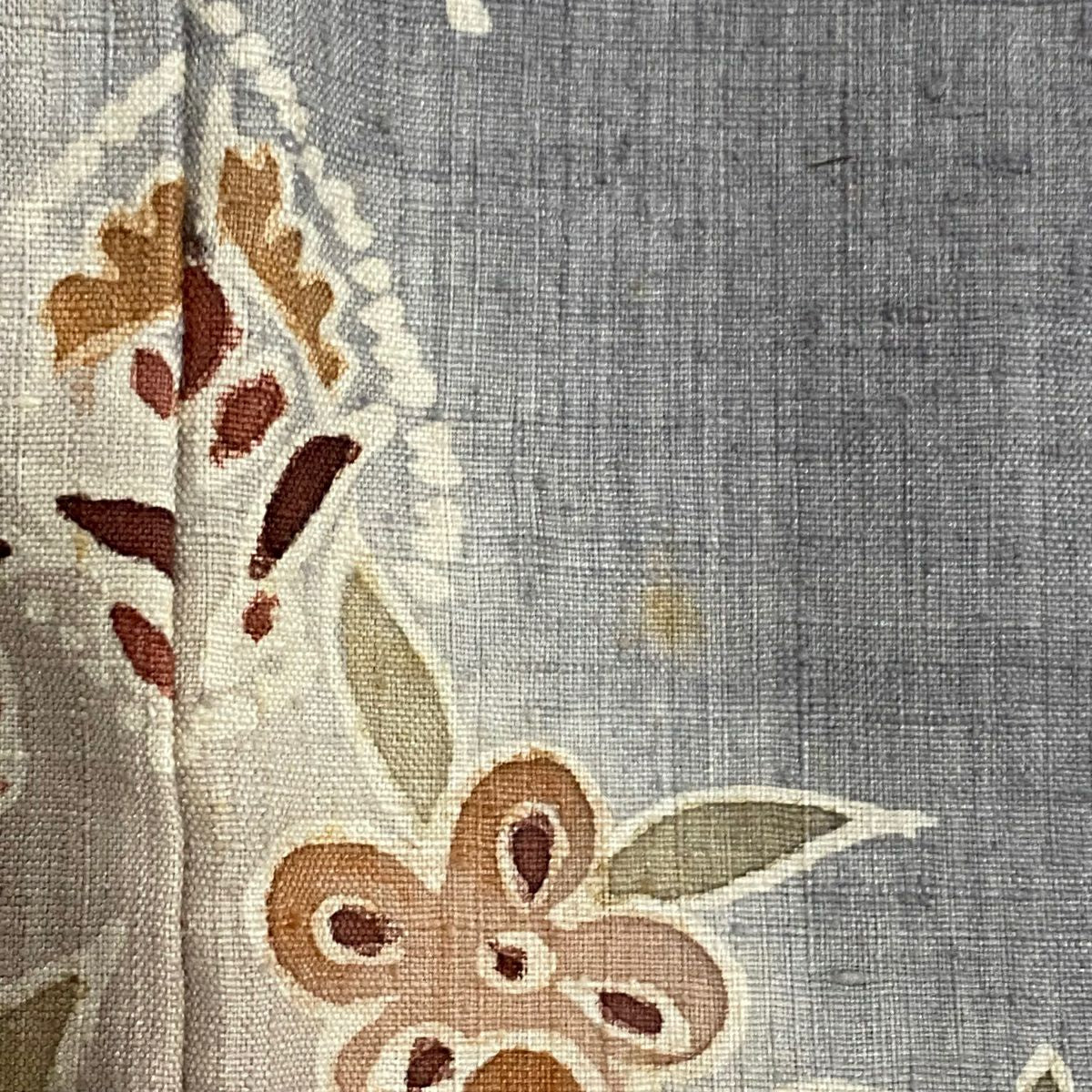 訪問服 身長163.5cm 袖長62.5cm S 雙層 紬織織 落款あり 枝花刺繡 金糸 薄茶 純蠶絲 名品級