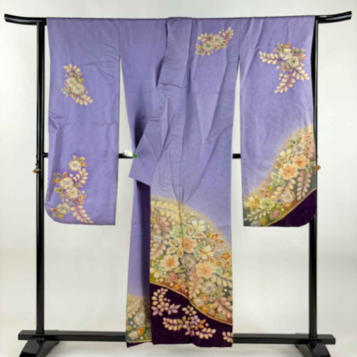 振袖禮服 身長155.5cm 袖長66cm M 雙層 翠山工房 やまと 有落款 辻花染 金通し 金銀彩 淺紫 純蠶絲 逸品級