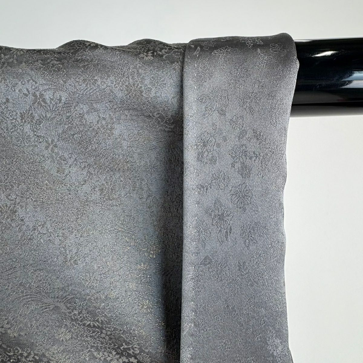 【美品】 付下 身長163.5cm 袖長66.5cm M 雙層 德永憲峯 落款あり 雪輪 辻花染 金通し 金銀彩 灰色 純蠶絲 逸品級 一つ紋