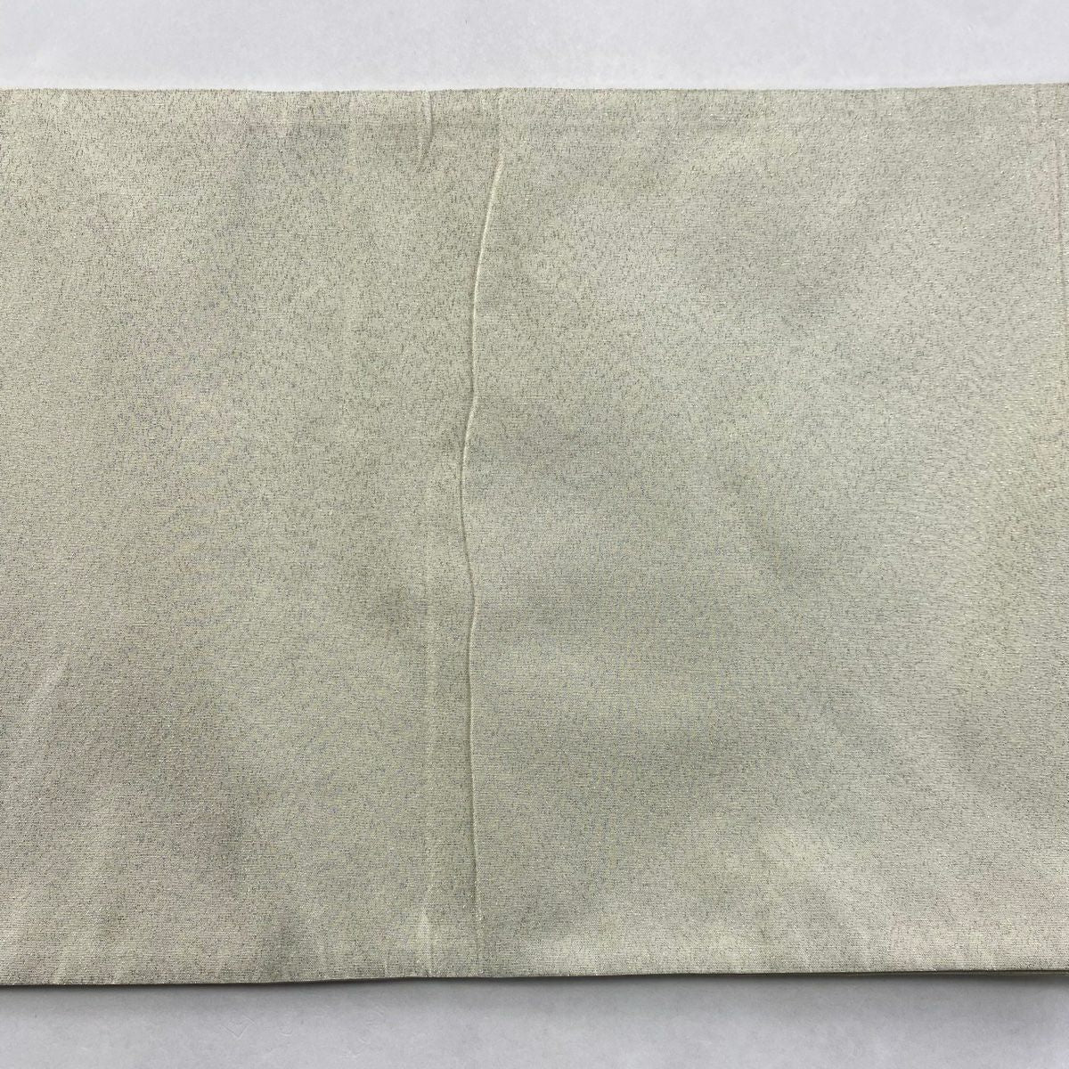 【美品】 袋帶 名品級 松樹竹子梅花 變化市松樹 刺繡 金金箔 米色 大鼓圖案 純蠶絲