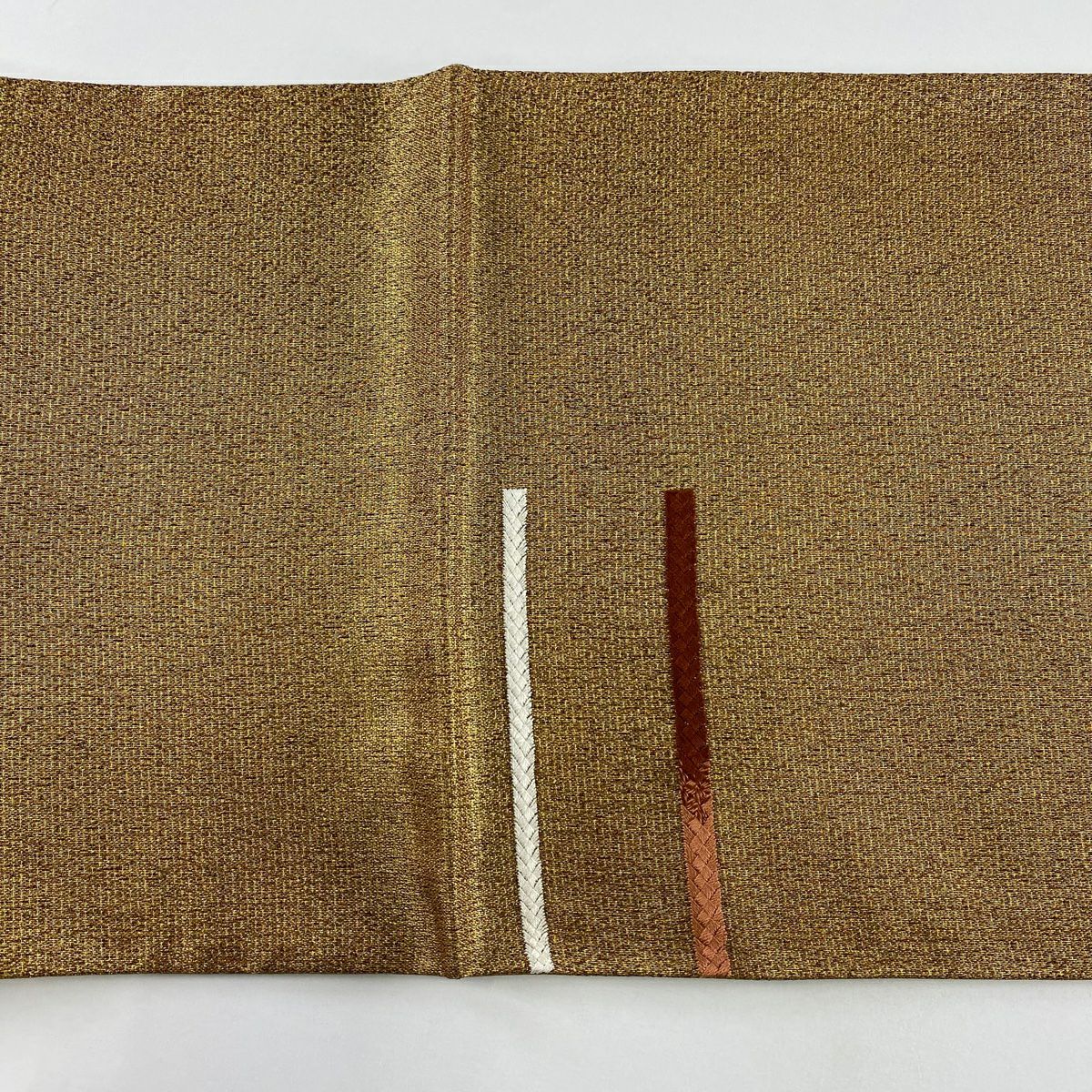 袋帶 秀品級 幾何圖案 金絲 刺繡 金色 大鼓紋 純蠶絲