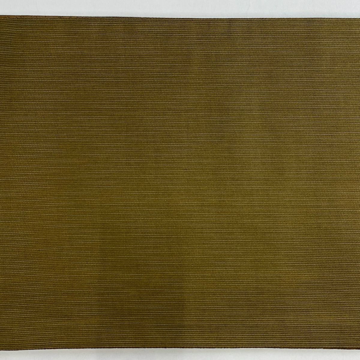 【美品】 袋帶 秀品級 縞 幾何圖案 山吹茶 純蠶絲