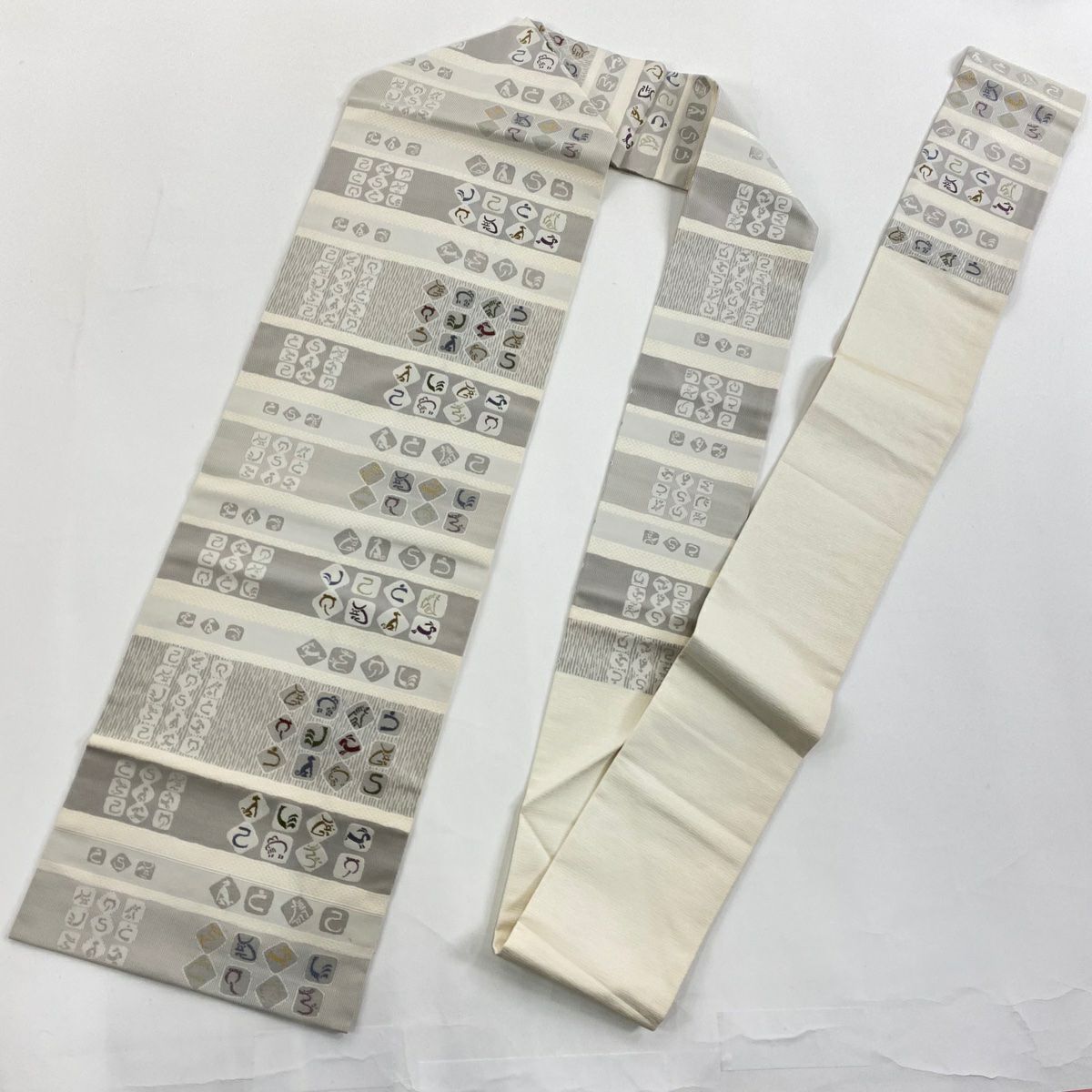 小紋 身長157cm 袖長67.5cm L 雙層 名古屋帶套裝 麻葉花 よもぎ色 純蠶絲 優品級