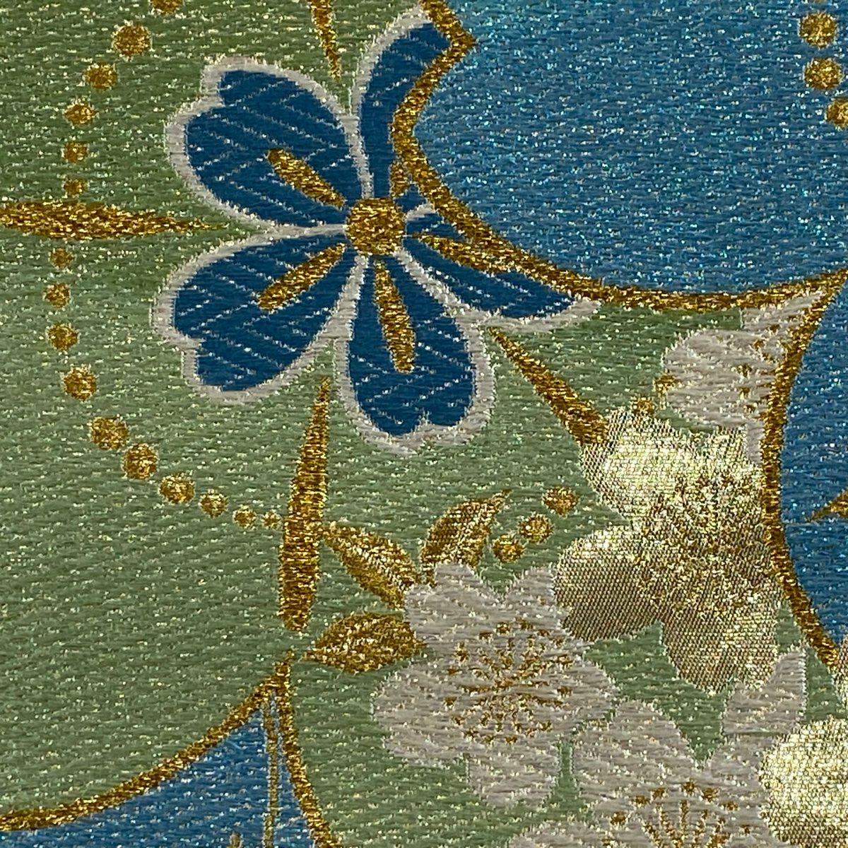 【美品】 袋帶 秀品級 櫻花花瓣 金色 六通 純蠶絲