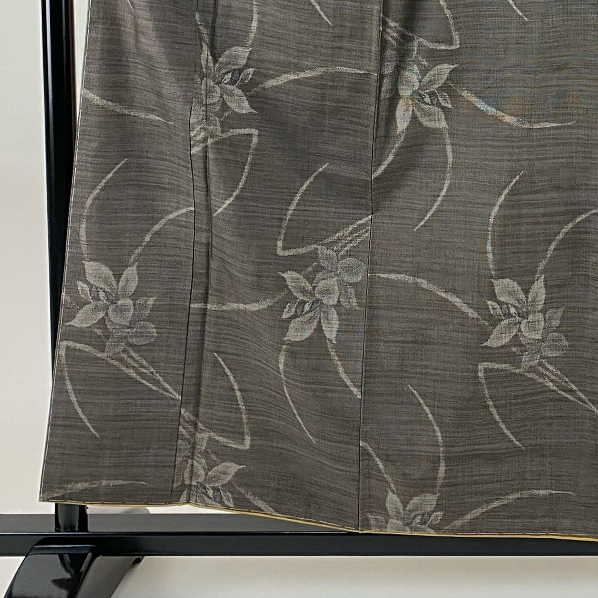 【美品】 紬織 身長157.5cm 袖長63.5cm S 雙層 菖蒲 焦茶 純蠶絲 秀品級