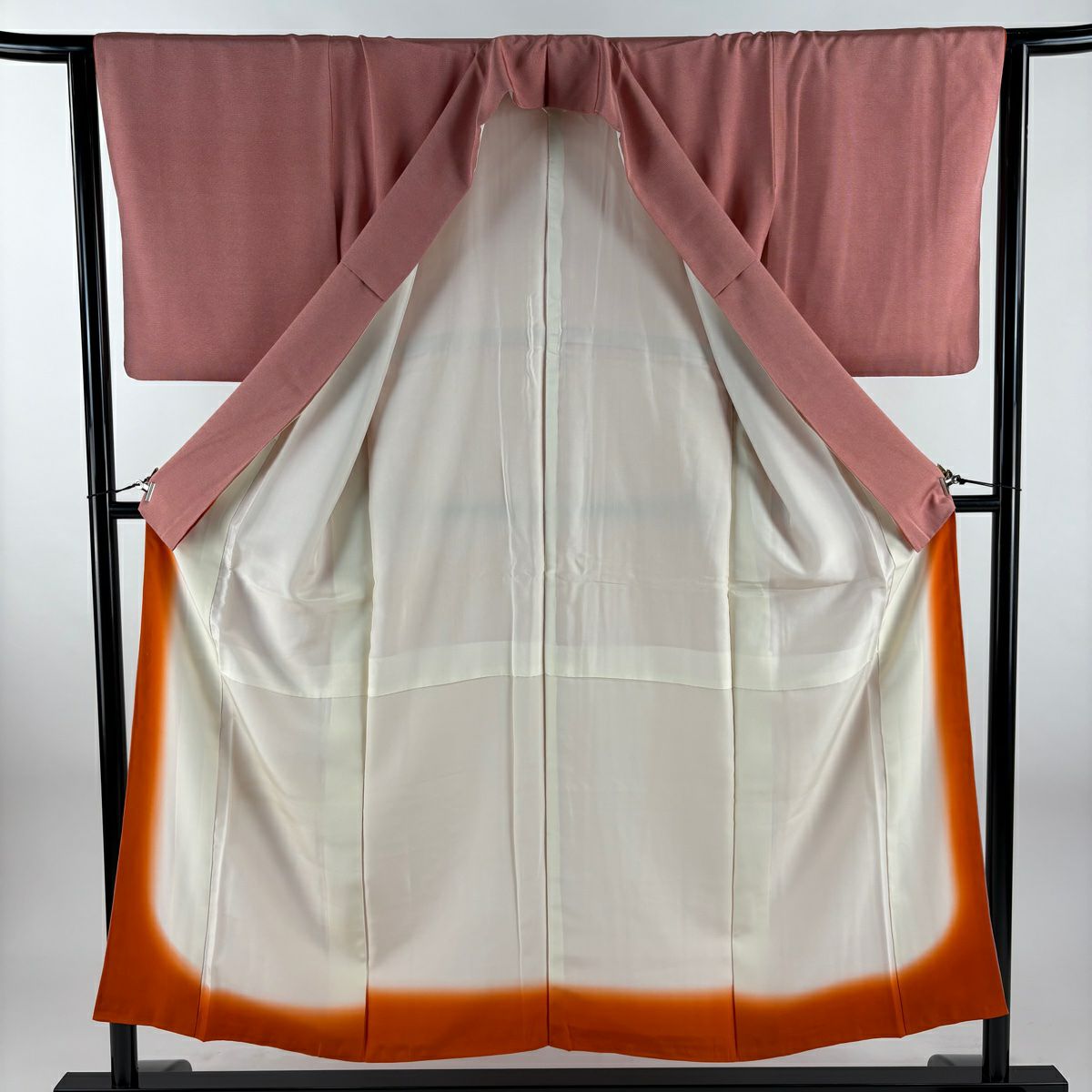 江戶小紋 身長152cm 袖長63cm S 雙層 角通し 粉紅 純蠶絲 秀品級