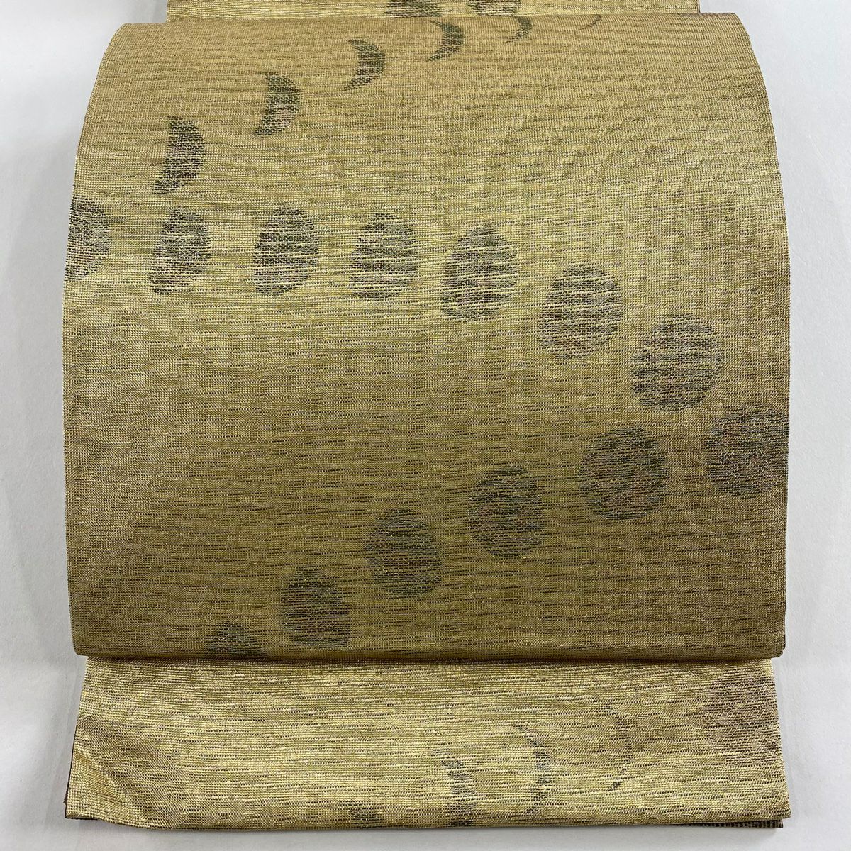 【美品】 袋帶 名品級 金色 全通 純蠶絲
