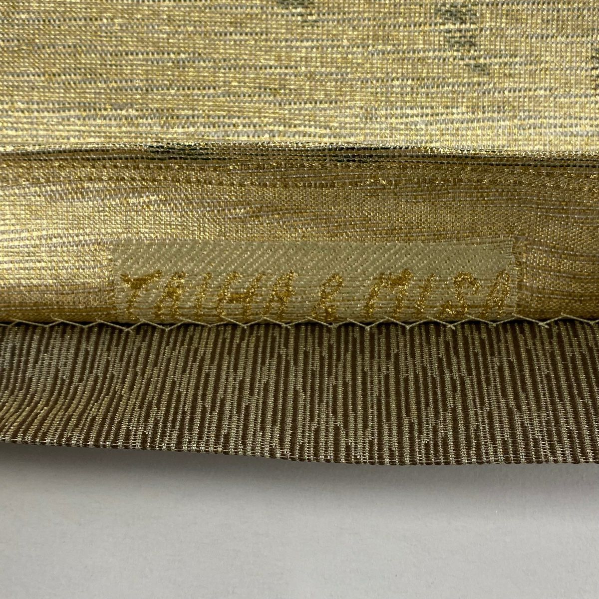 【美品】 袋帶 名品級 金色 全通 純蠶絲