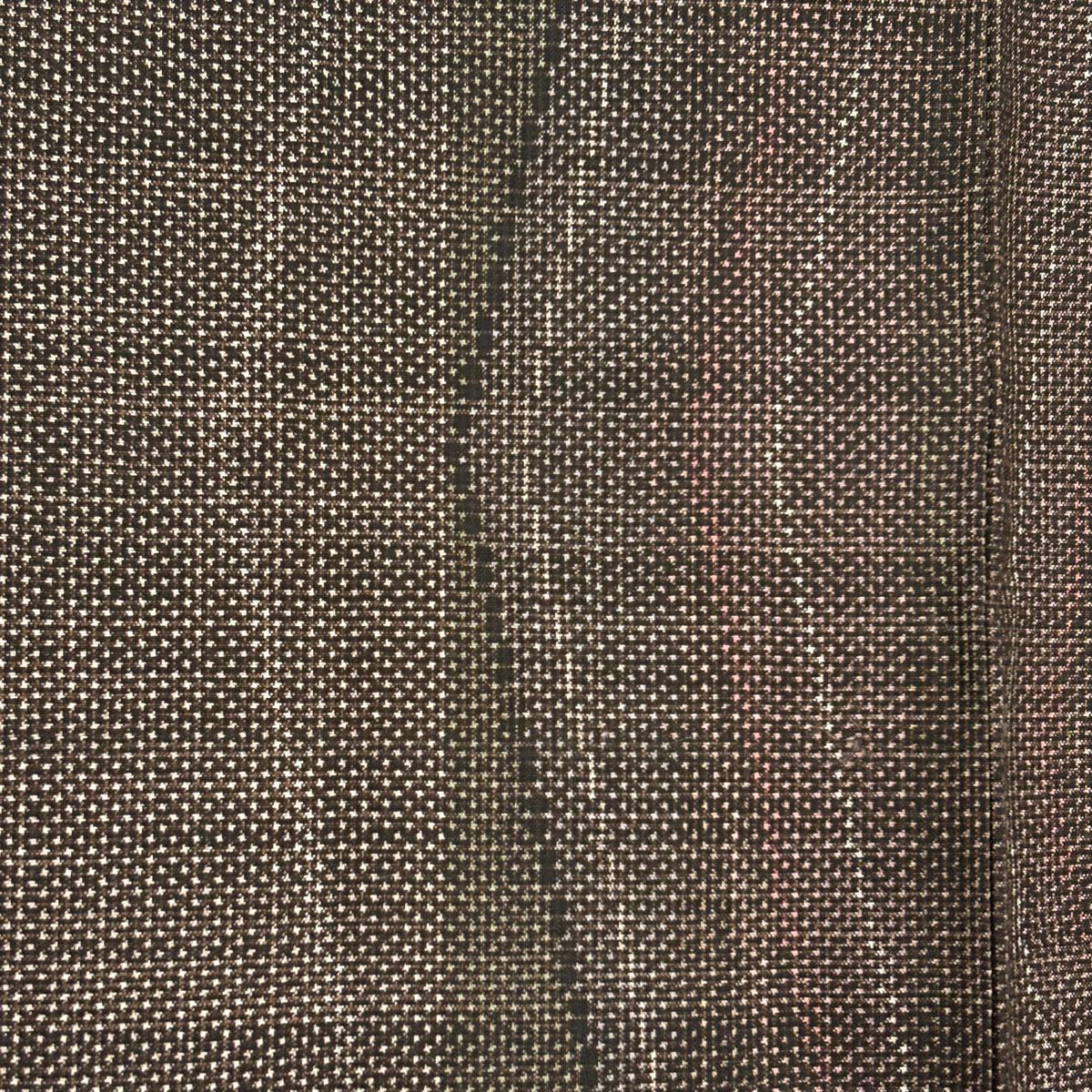 【美品】 大島織 身長161cm 袖長63cm S 雙層 純泥染 證書附帶 幾何學 焦茶 純蠶絲 名品級
