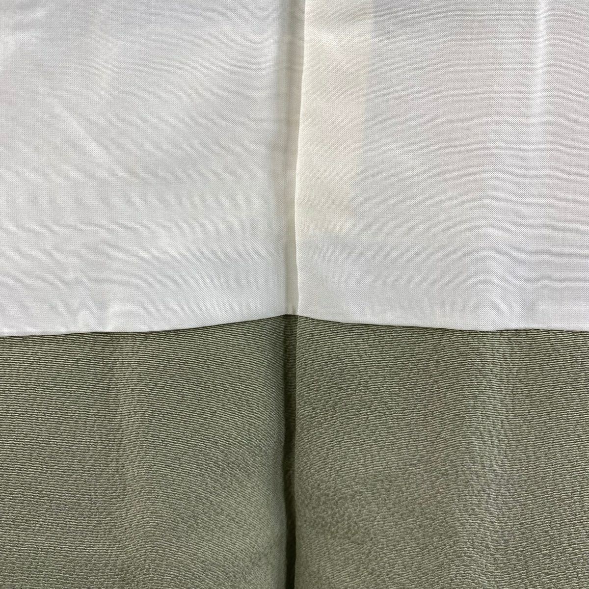 【美品】訪問服 身長159cm 袖長64.5cm M 雙層 落款あり 辻花染 漸層 灰綠 純蠶絲 逸品級