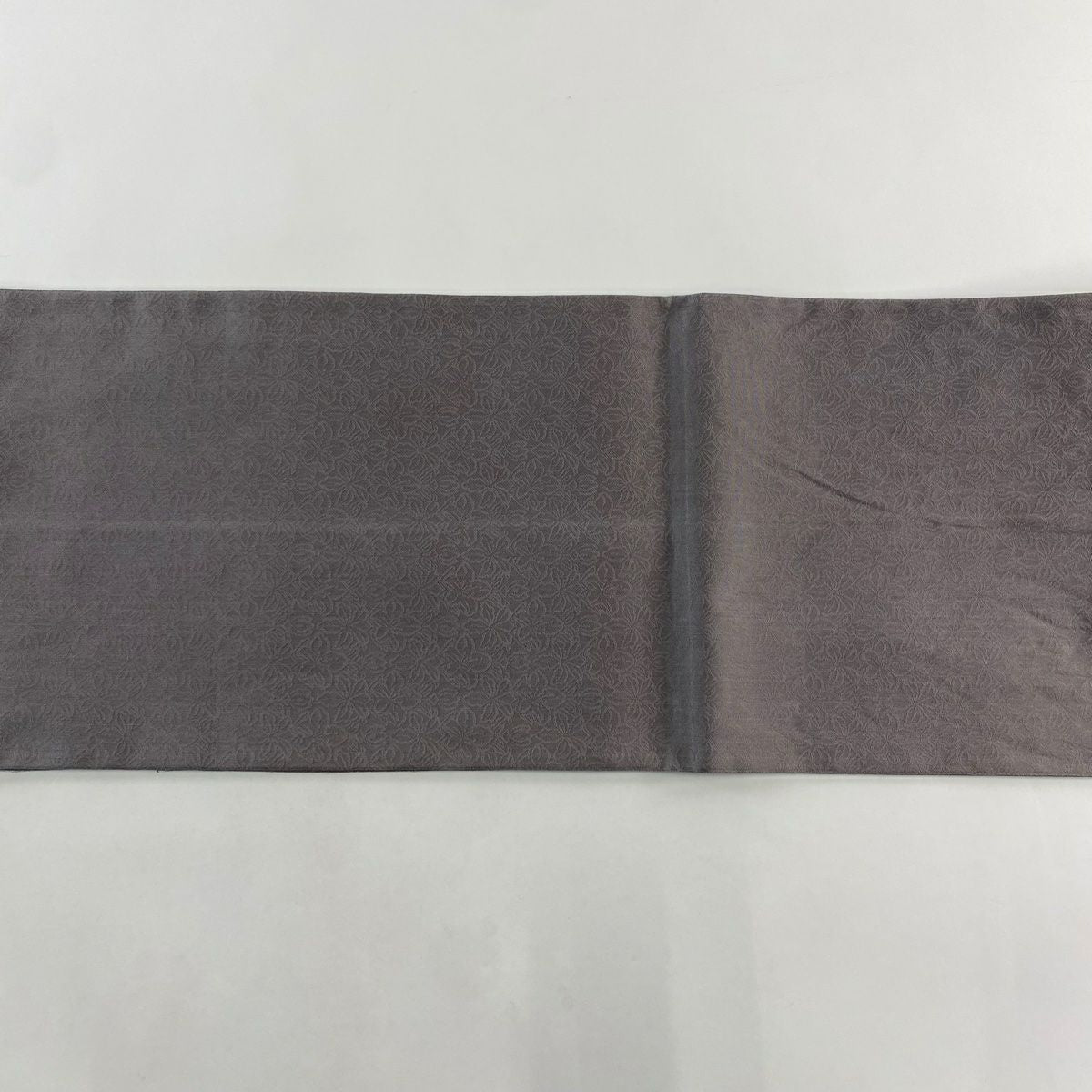 袋帶 秀品級 花菱 東宮御一家御印文 刺繡 金金箔 灰紫 六通 純蠶絲