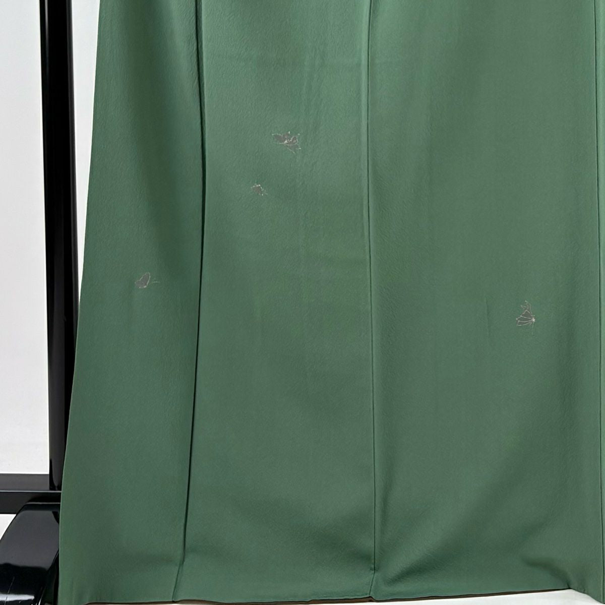 付下 身長169.5cm 袖長66.5cm M 雙層 辻村ジュサブロー 有落款 蝶 金銀彩 淺綠 純蠶絲 名品級