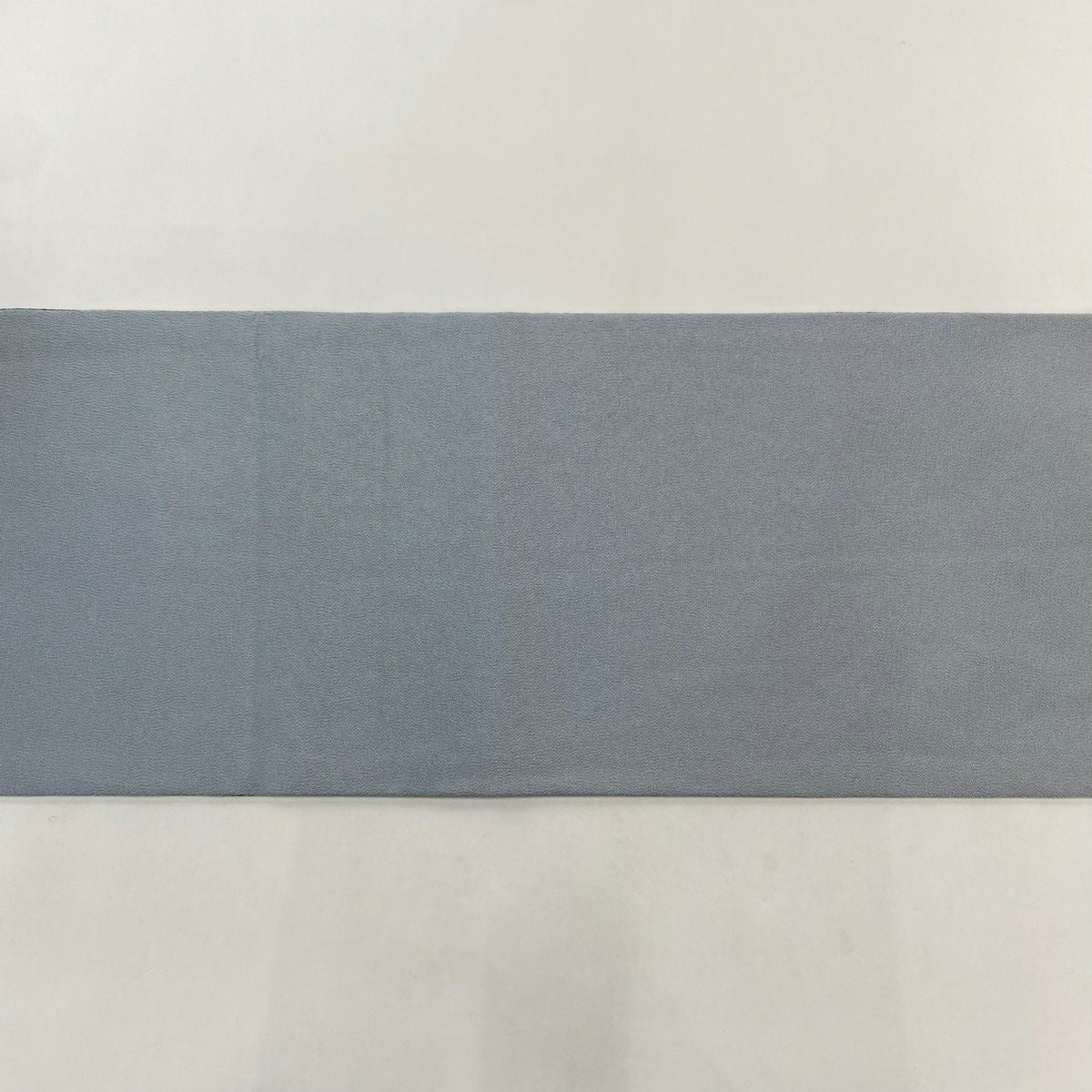 【美品】 名古屋帶 秀品級 野菜 幾何學 縮緬 青灰 純蠶絲