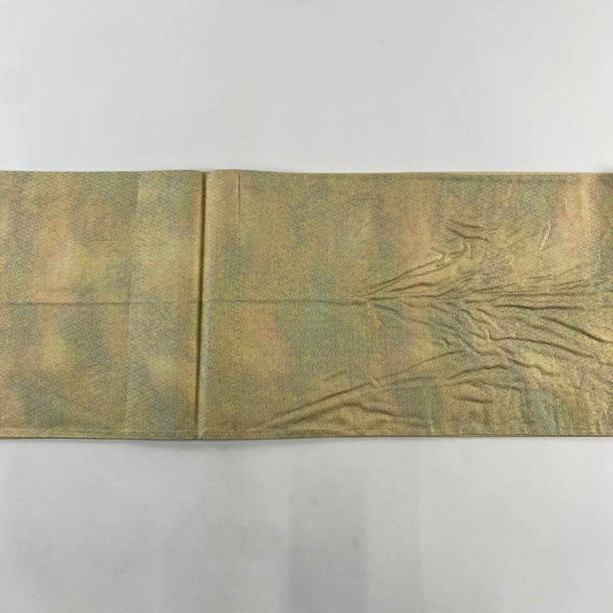 【美品】 袋帶 秀品級 花鳥 花丸紋 金絲 金金箔 淺茶 六通 純蠶絲