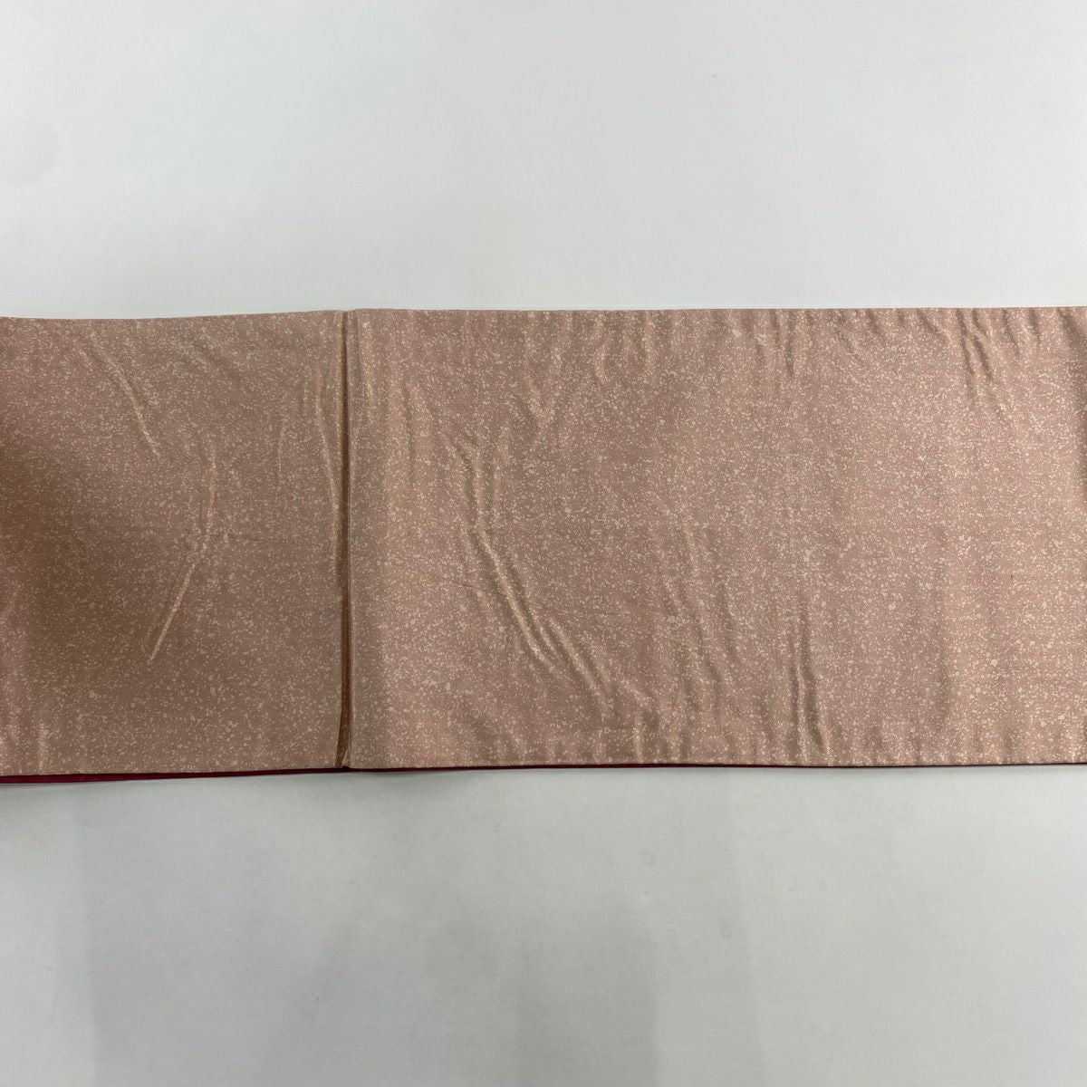 【美品】 袋帶 秀品級 紬織織 草花紋紋 漸變 粉紅 大鼓圖案 純蠶絲
