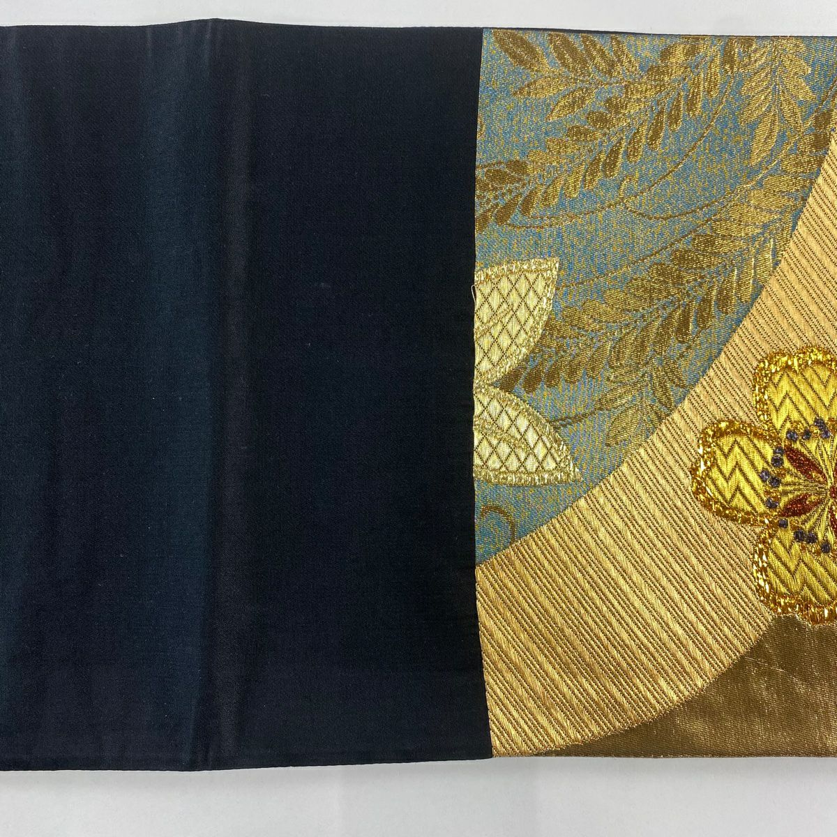 袋帶 秀品級櫻花 楓葉 金金箔 金銀線 金色 六通 純蠶絲