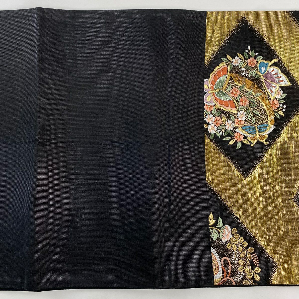 袋帶 秀品級 和樂器 花鳥 金絲 金金箔 金 六通 純蠶絲