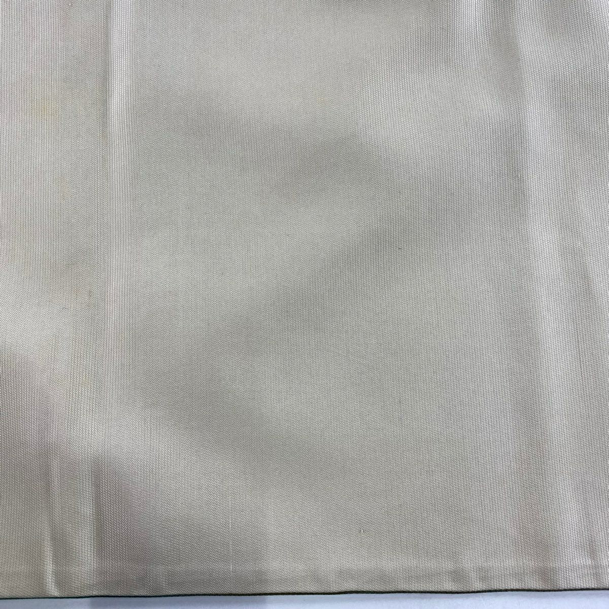 袋帶 秀品級 幾何圖案 綠色 大鼓花紋 純蠶絲