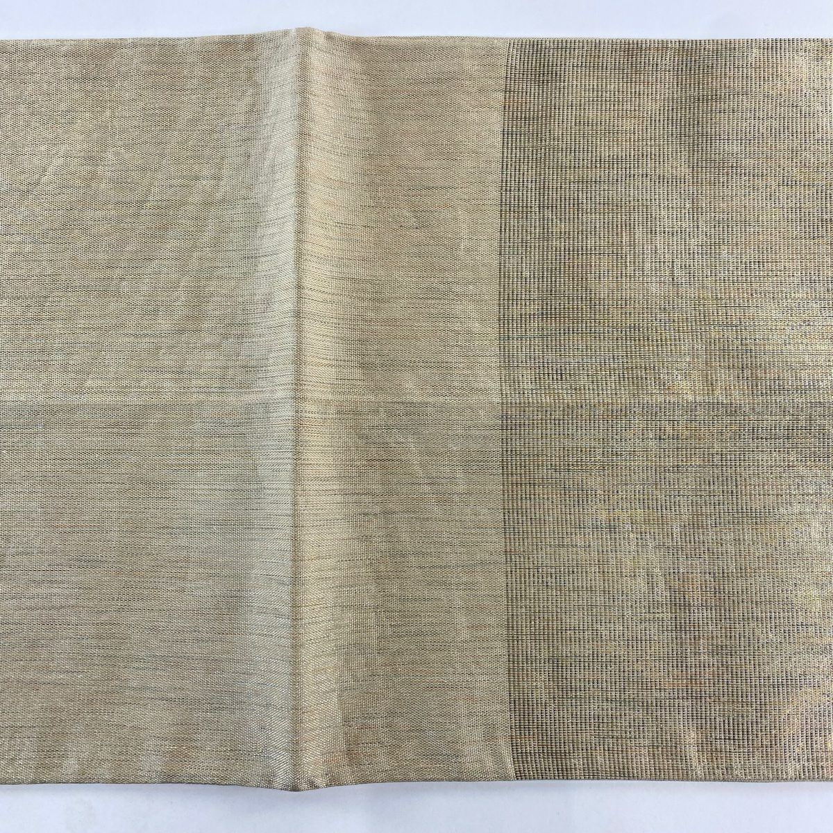 【美品】 袋帶 秀品級 幾何圖案 青海波 金銀線 金金箔 金色 大鼓圖案 純蠶絲