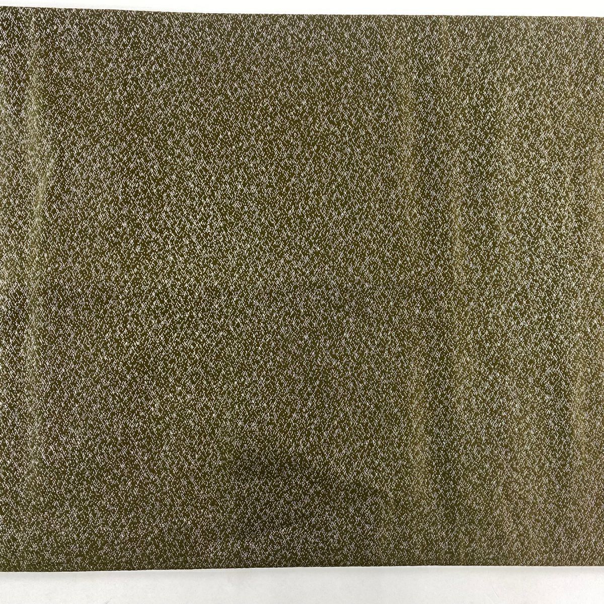 【美品】 袋帶 秀品級 附有落款 樹木 遠山 銀糸 茶綠 お太鼓圖案 純蠶絲