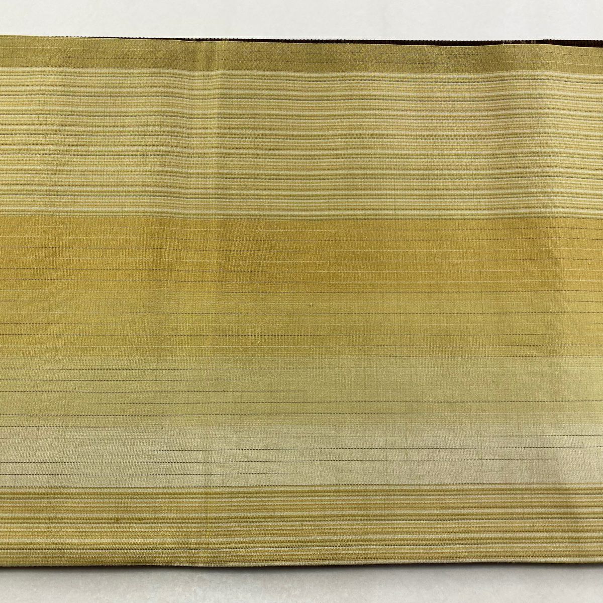 【美品】 袋帶 秀品級 寶盡くし 幾何學 漸變 焦茶 全通 純蠶絲