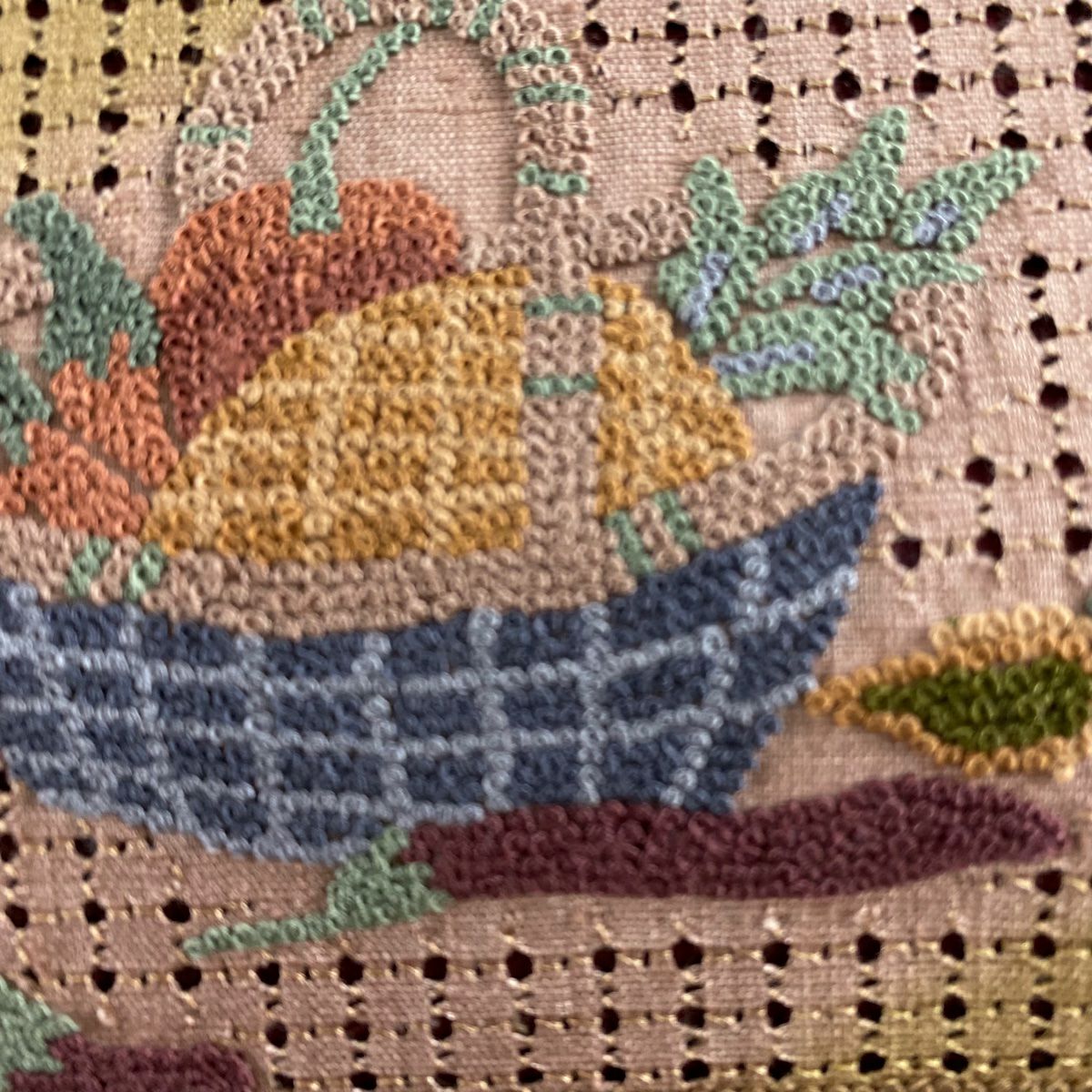 【美品】 名古屋帶 秀品級 紬織織 色紙 生物 刺繡 茶 純蠶絲