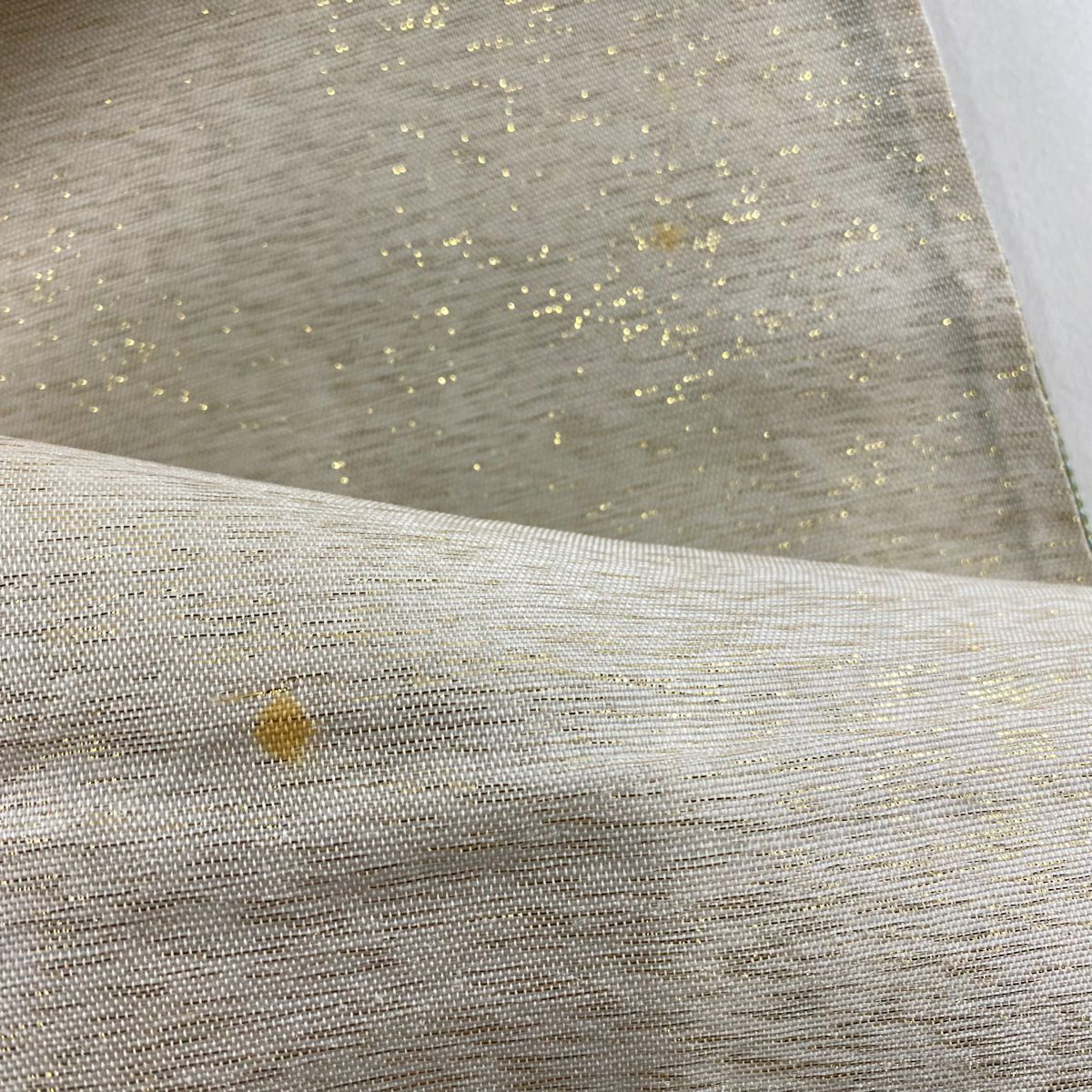 袋帶 名品級 條紋 刺繡 金絲 灰綠 大鼓圖案 純蠶絲