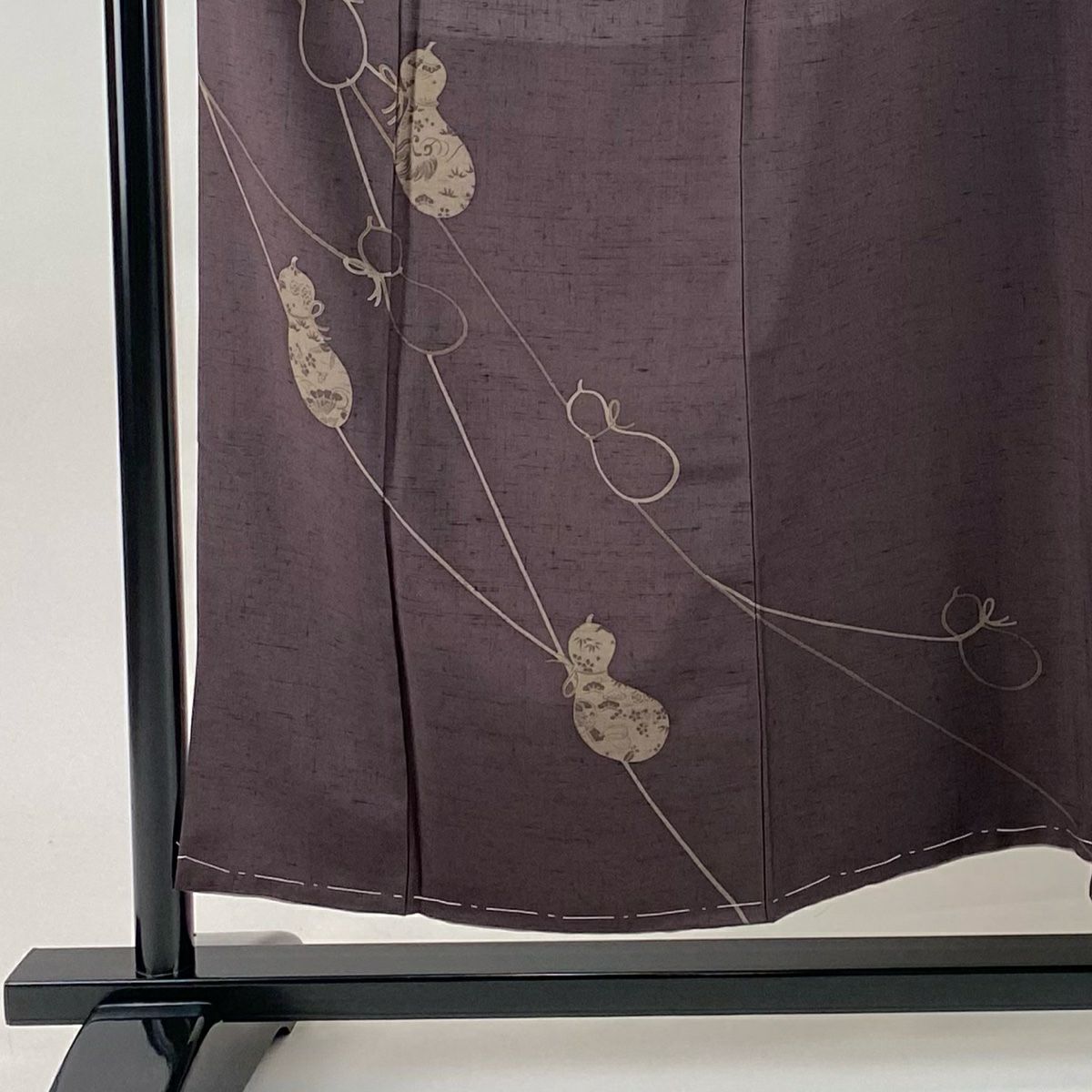 【美品】 付下 身長155cm 袖長63cm S 雙層 紬織織 瓢箪寶盡 茶紫 純蠶絲 秀品級 一つ紋