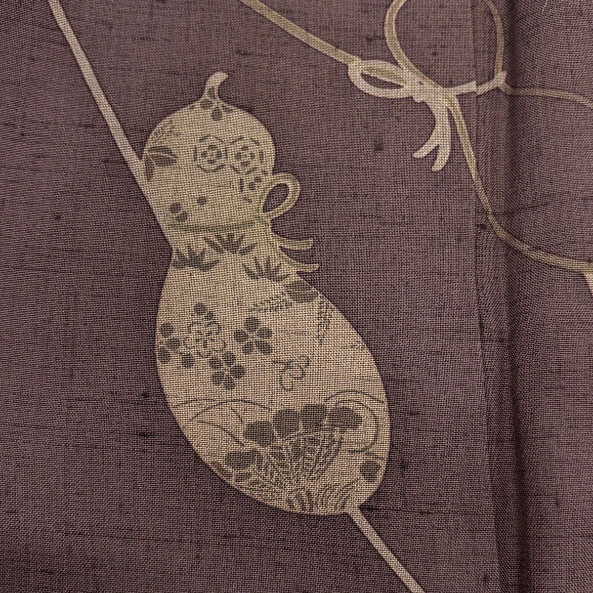 【美品】 付下 身長155cm 袖長63cm S 雙層 紬織織 瓢箪寶盡 茶紫 純蠶絲 秀品級 一つ紋
